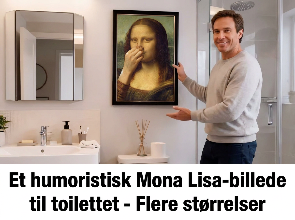 Et humoristisk Mona Lisa-billede til toilettet ( Uden ramme )