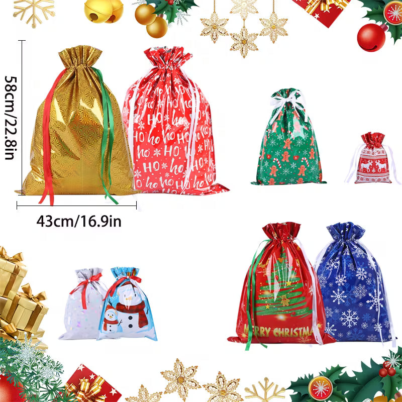 8 Assorterede Størrelser Små/Mellemstore/Store Julegavepose