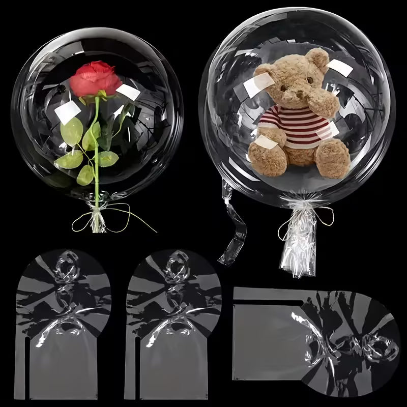15 store gennemsigtige Bobo-balloner (26/30") - Se Video