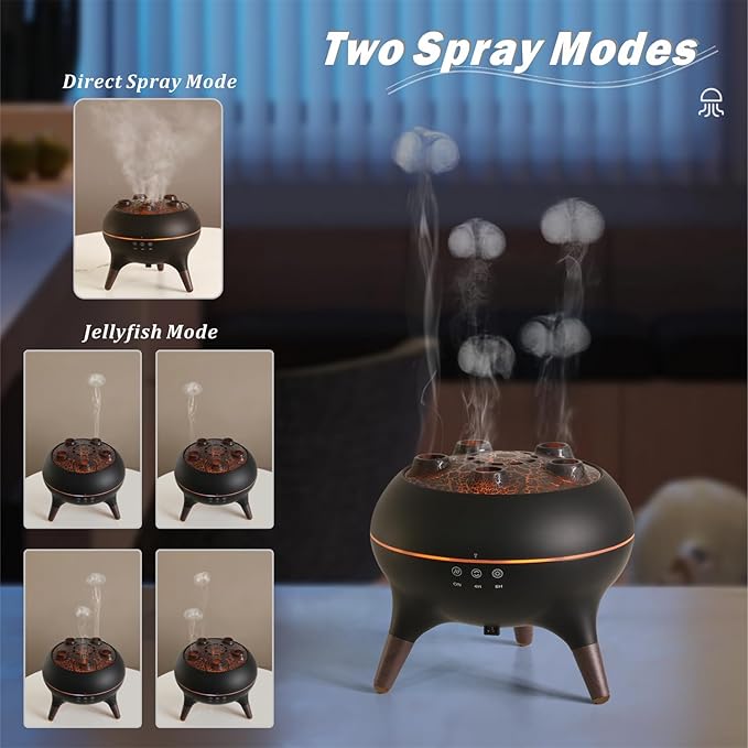 Flamme Aroma Diffuser – Elegant luftfugter til hjemmet (Sort eller Hvid )