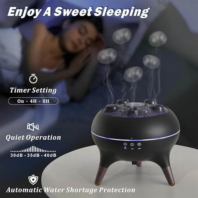 Flamme Aroma Diffuser – Elegant luftfugter til hjemmet (Sort eller Hvid )