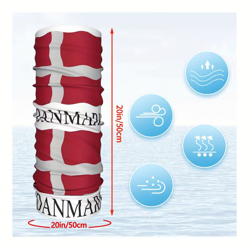 Danmarksflag Balaclava Tørklæde – Åndbar Unisex Beskyttelse