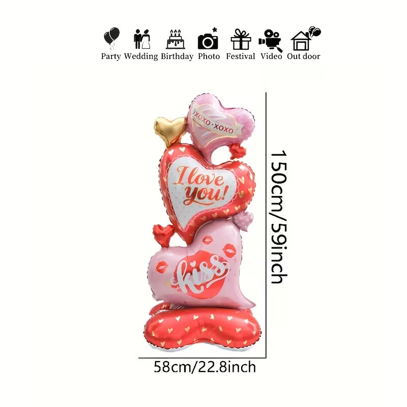 Stående Hjerteballon – Perfekt til Romantiske Fester og Fejringer (Se video)