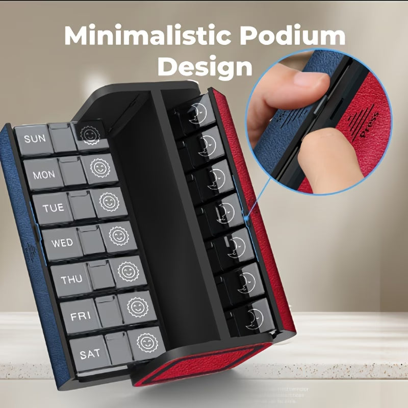 Medicinorganisator til to daglige doser – stilren, rummelig og rejseklar