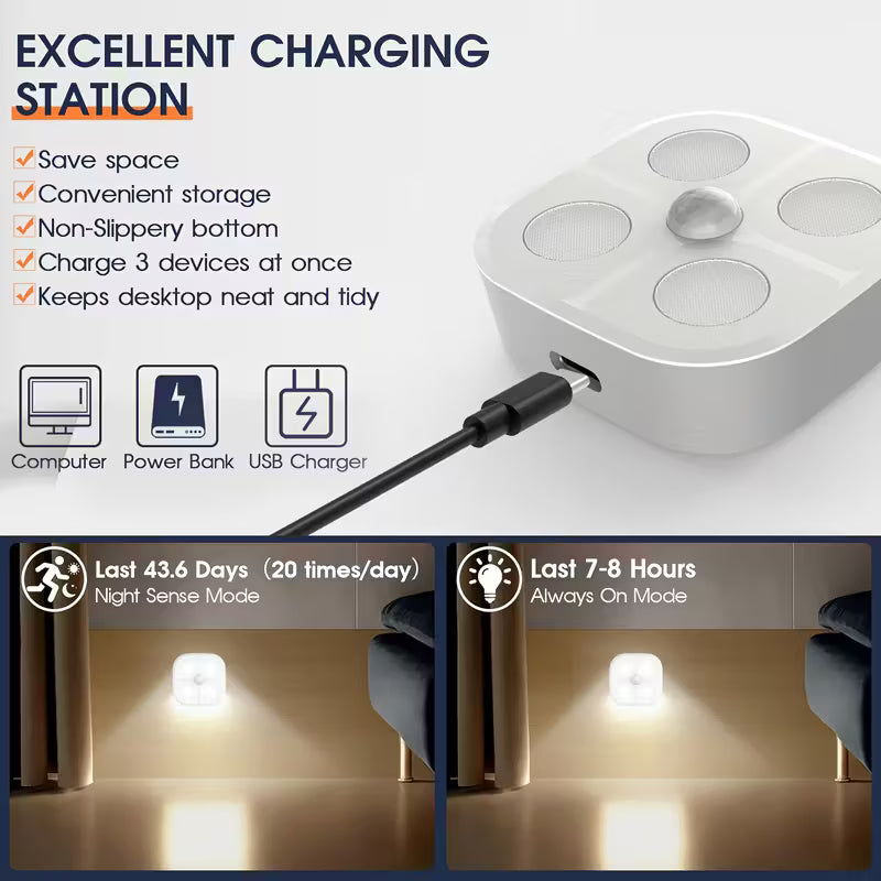 Opgrader hjemmet med 3-pak smarte natlamper! ( Se video )