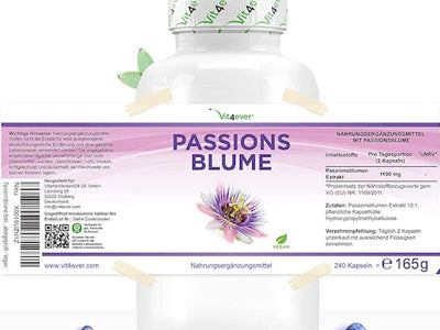 Passionsblomst Ekstrakt 550 mg, 240 kapsler