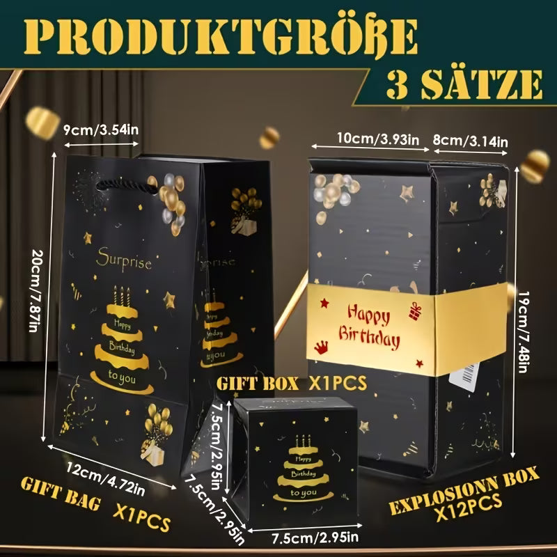 Sorte & Gyldne Pop‑Up Gaveæsker – den overraskende gaveoplevelse til enhver anledning