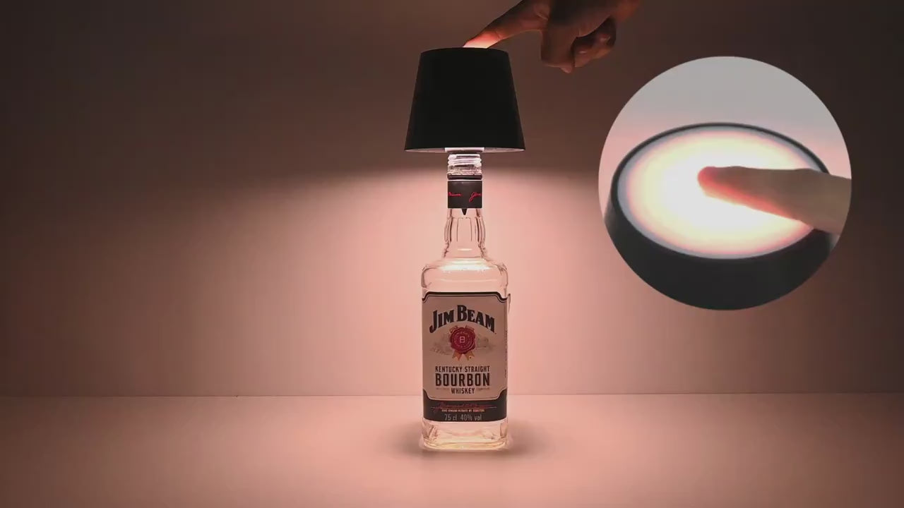 Smart flaskelampe med touch – Lige til at sætte i din flake  (Se video)