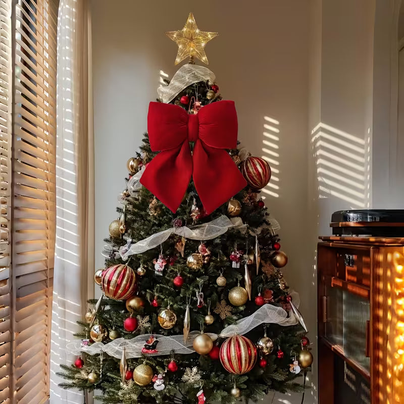 Stor Rød Fløjl 3D Sløjfe