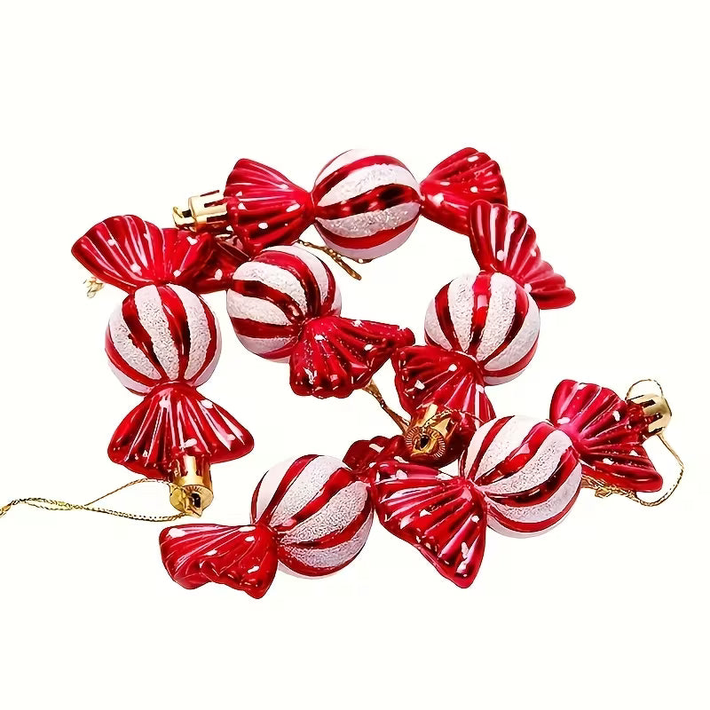 Æske med 6 juletræs "slik" julepynt