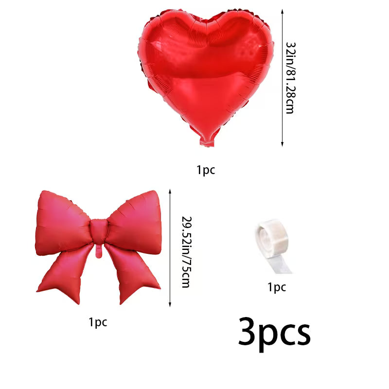 Stor Hjerte-Folieballon og Tilbehør - ( Se video )