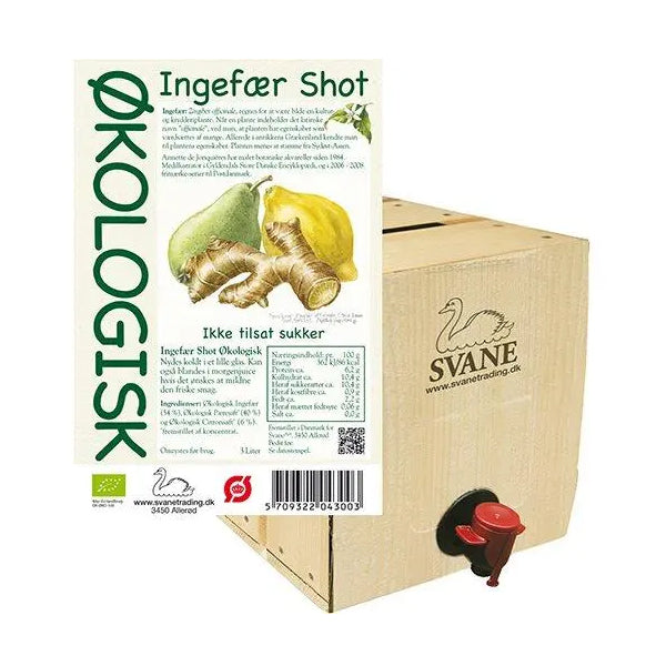 Ingefær shot m pære & citron Ø 3 Liter