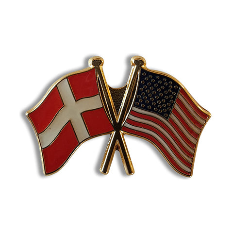 Flag pin Danmark-USA. Venskabsflag