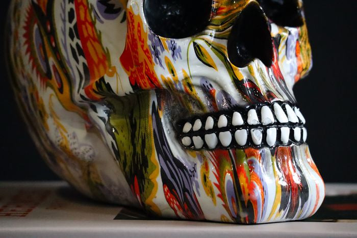 Mexican skull, richly decorated