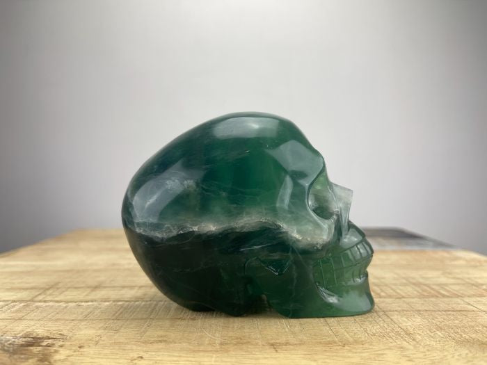Fluorite crystal quartz skull