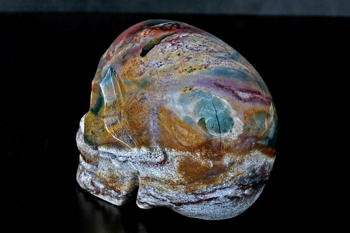 Ocean Jasper skull from Madagascar