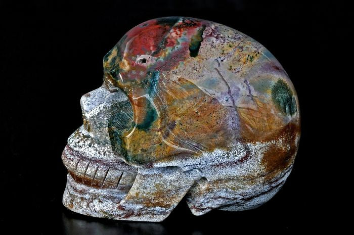 Ocean Jasper skull from Madagascar