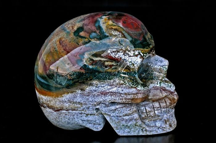 Ocean Jasper skull from Madagascar