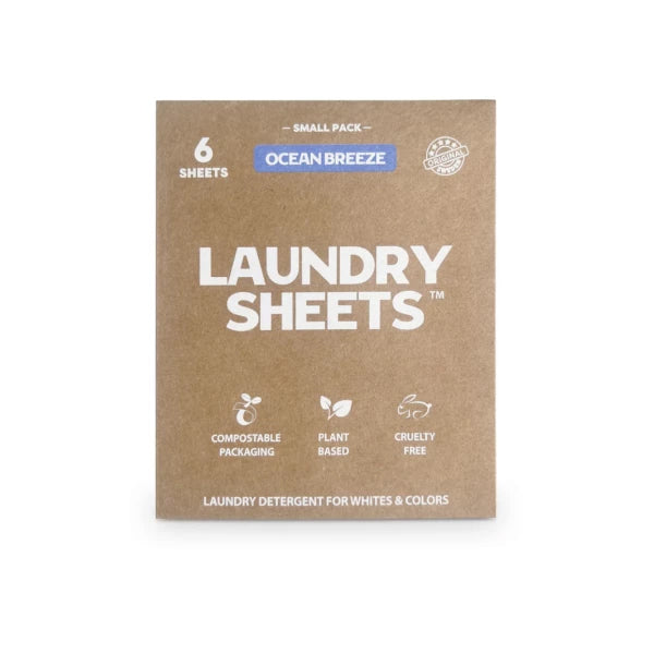 Laundry Sheets – vaskemiddel i ark – uden duft – prøvepakke 6 ark