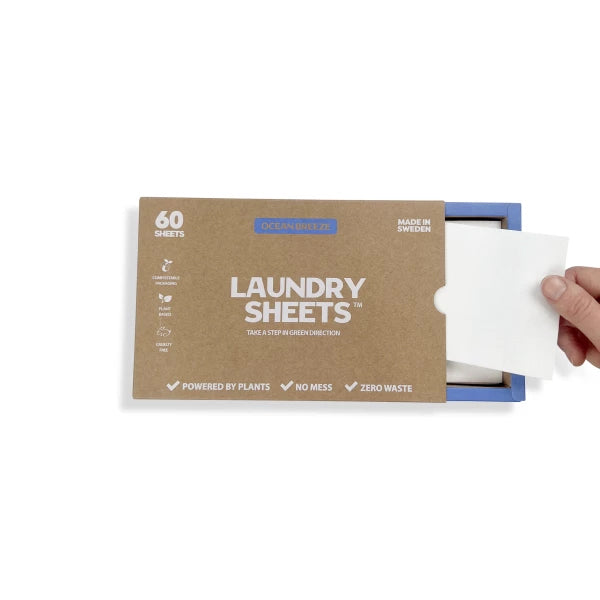 Laundry Sheets – vaskemiddel i ark – Ocean Breeze 60 stk.