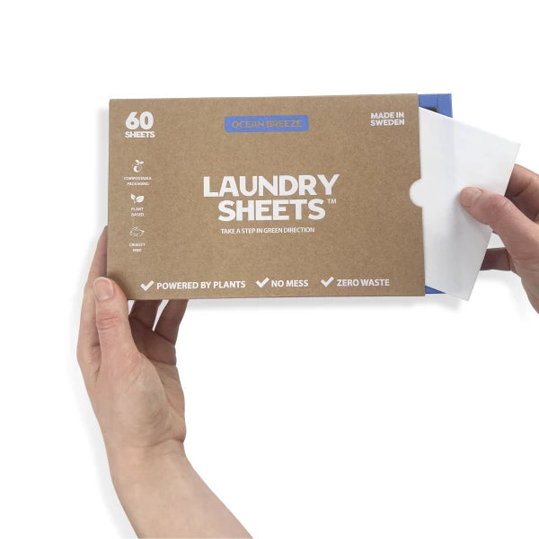 Laundry Sheets – vaskemiddel i ark – Ocean Breeze 60 stk.