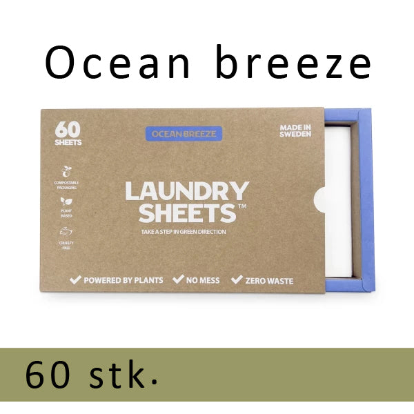 Laundry Sheets – vaskemiddel i ark – Ocean Breeze 60 stk.