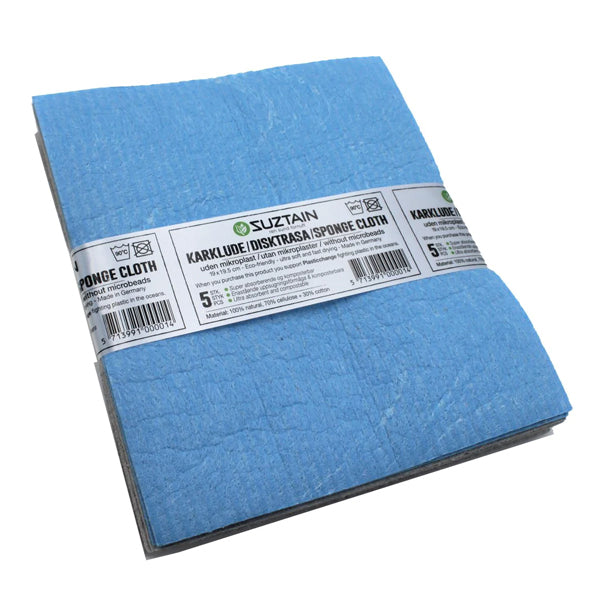 Suztain - Karklud uden mikroplast - 5pak - Grøn & Grå ass. farver