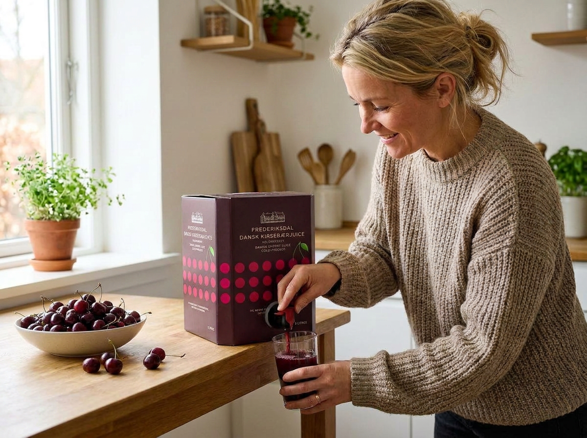 Kirsebærjuice, 3 liter fra Frederiksdal Gods (Uden tilsat sukker)