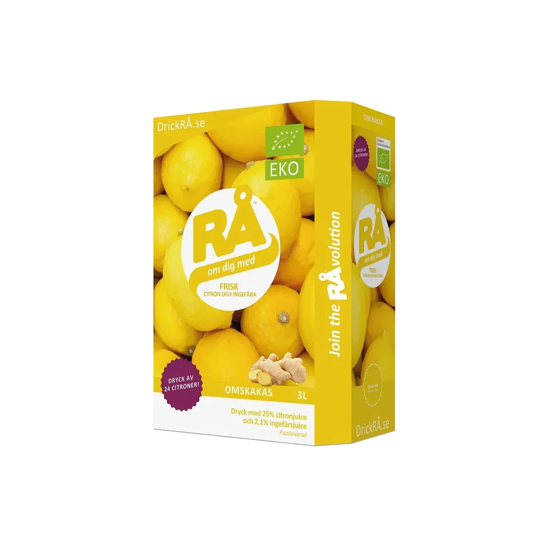 ØKOLOGISK Citron & Ingefær - Koldpresset ( 3 Liter )
