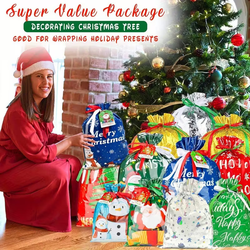 33 Blandede Farver Jule Snøre Gaveposer