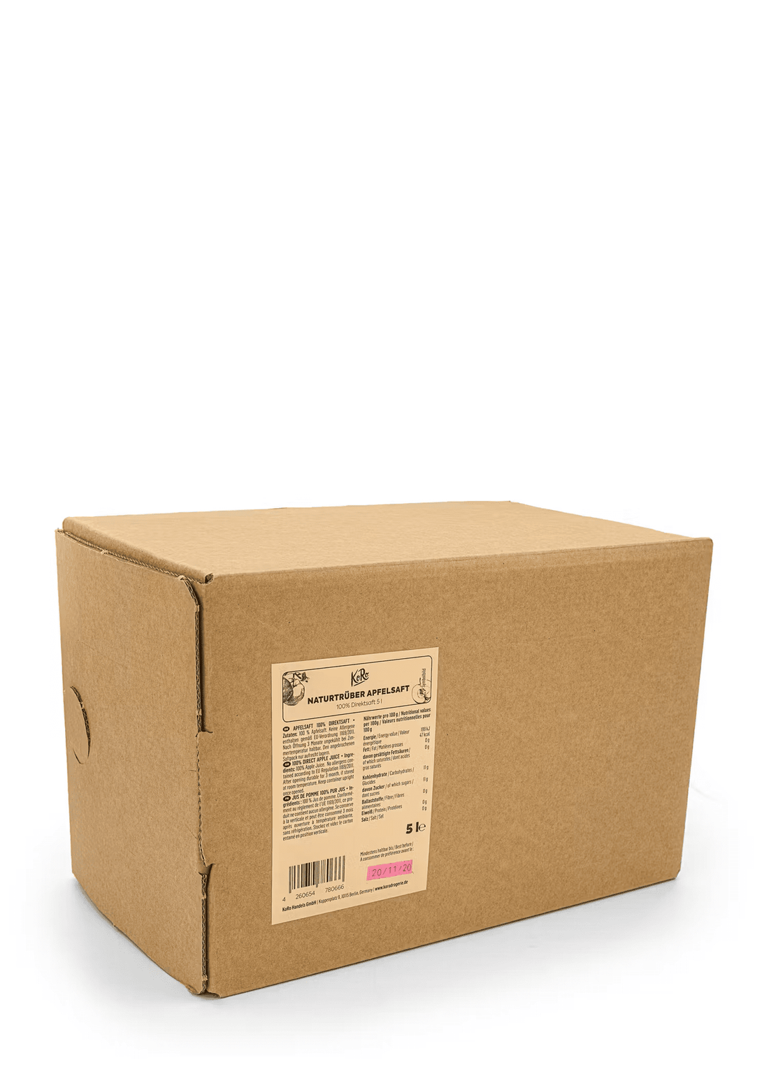 Æblejuice naturligt uklar bag-in-box 5 L