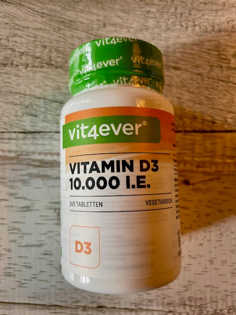 Vitamin D3 10.000 IE (Depot ) 365 tabletter, høj dosering