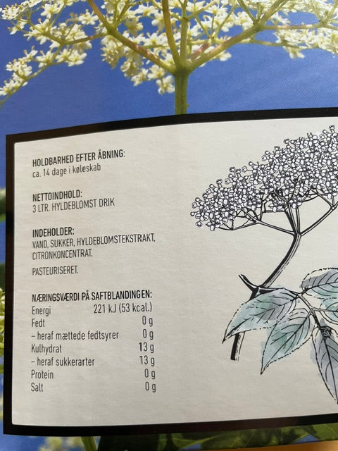 Hyldeblomst saft - 3 Liter