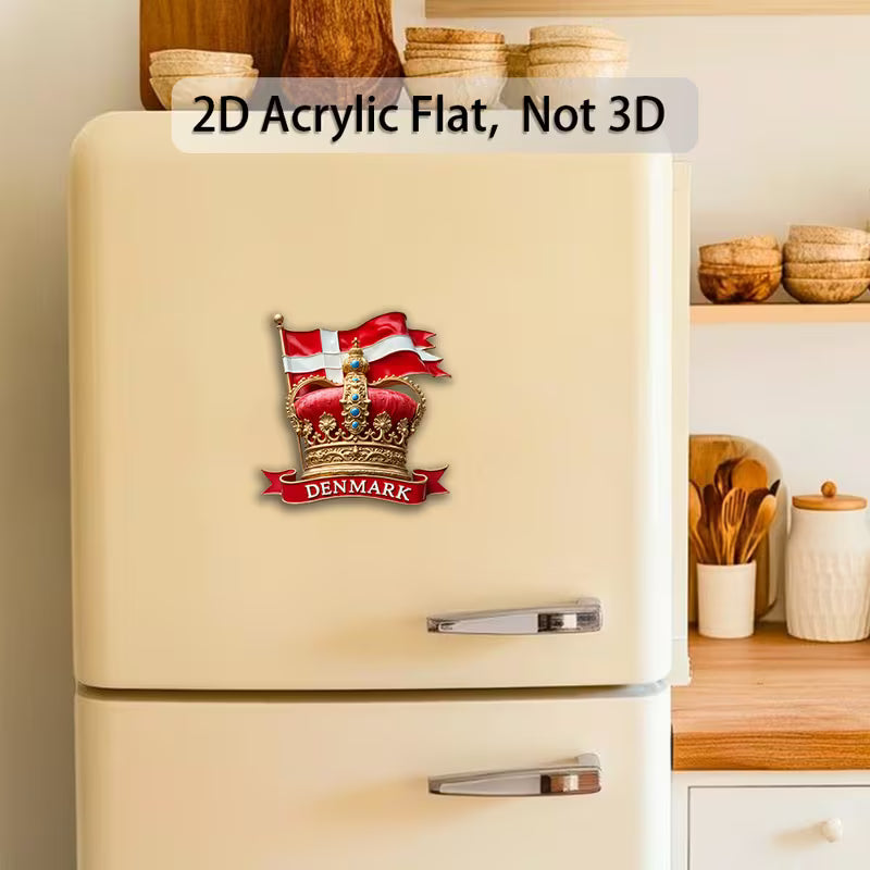 Elegant Danmark Emblem Magnet – Kongelig Glans til Hjem og Kontor