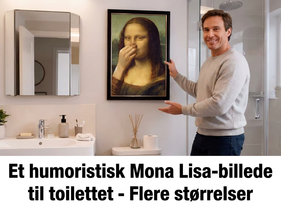 Et humoristisk Mona Lisa-billede til toilettet ( Uden ramme )