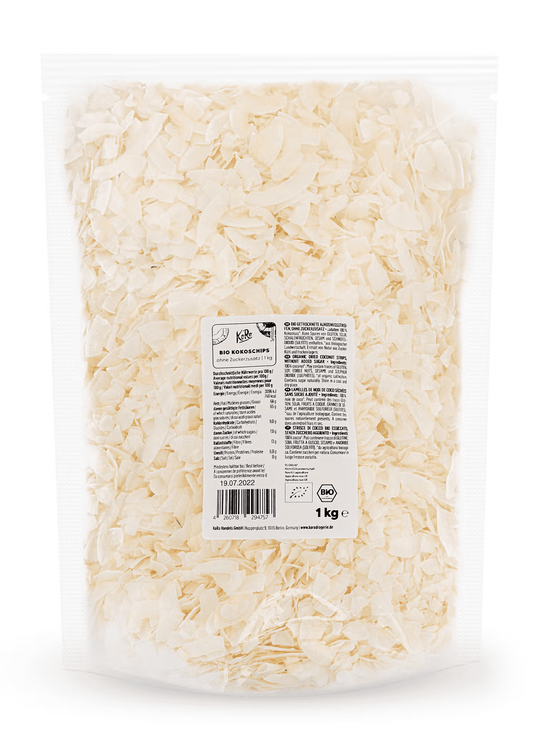 Økologiske kokoschips uden tilsat sukker 1 kg