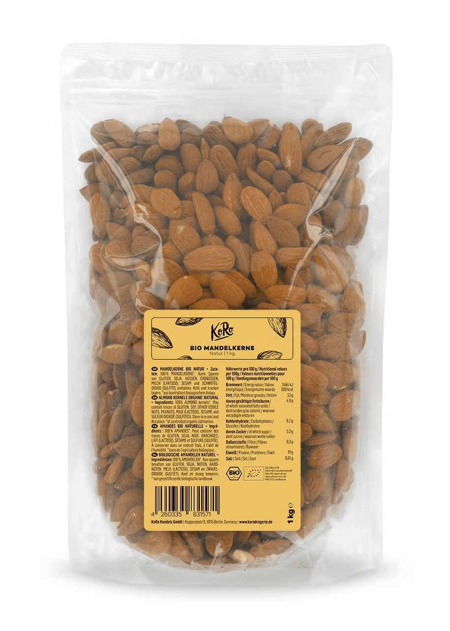 Økologiske mandler 1 kg