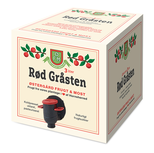 Rød Gråsten Æblemost - 3 Liter i Box