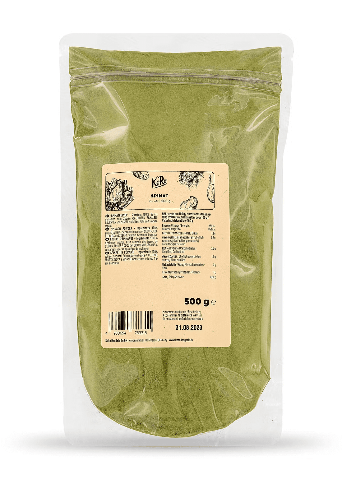 Spinatpulver - Superfood - 500 g