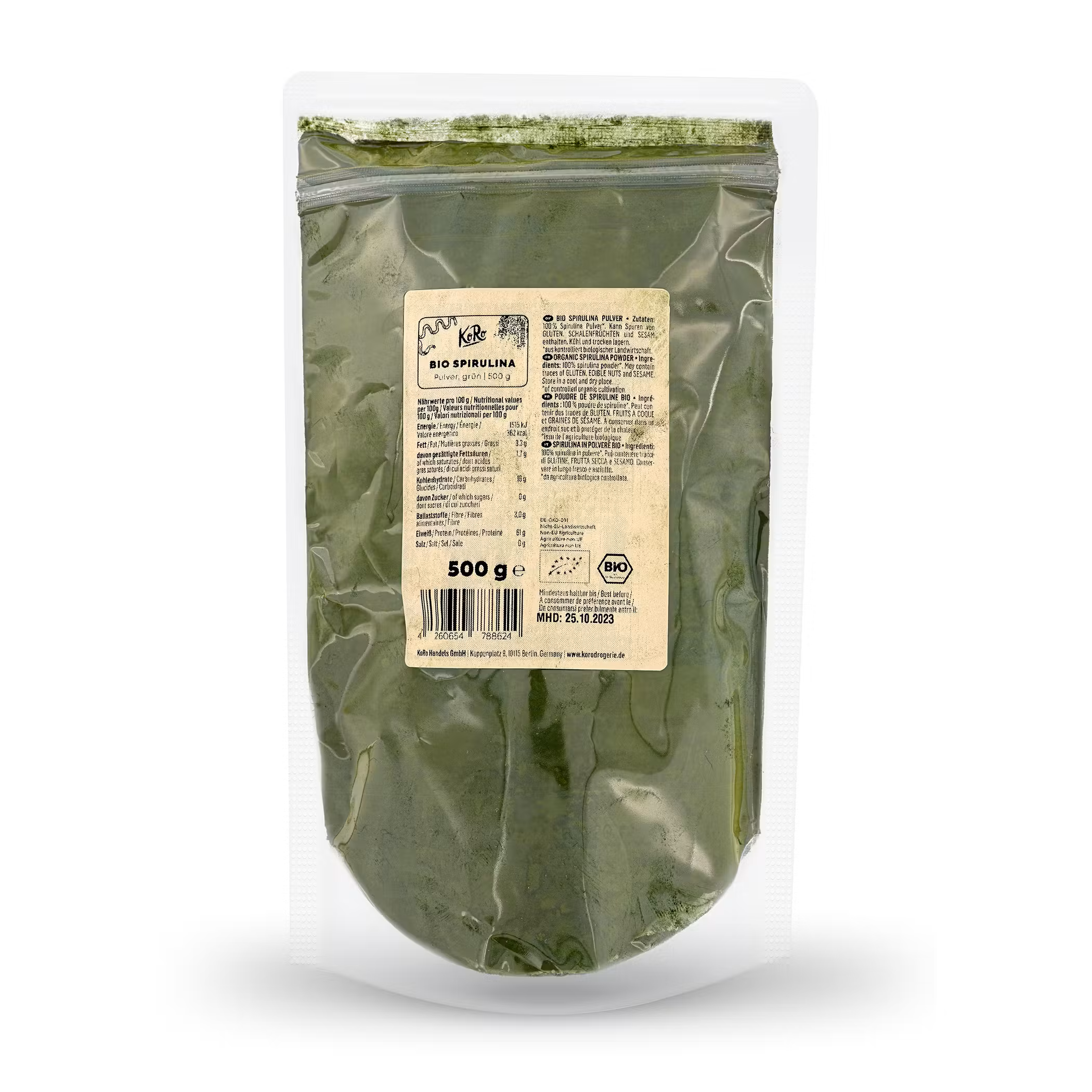 Økologisk spirulinapulver 500 g