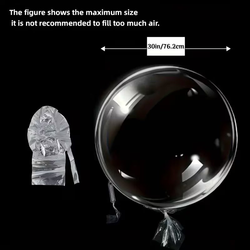 15 store gennemsigtige Bobo-balloner (26/30") - Se Video