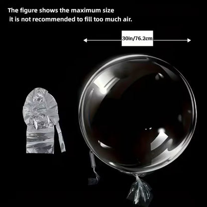 15 store gennemsigtige Bobo-balloner (26/30") - Se Video