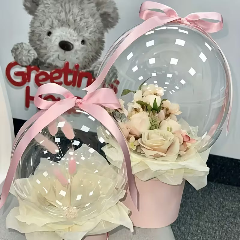 15 store gennemsigtige Bobo-balloner (26/30") - Se Video