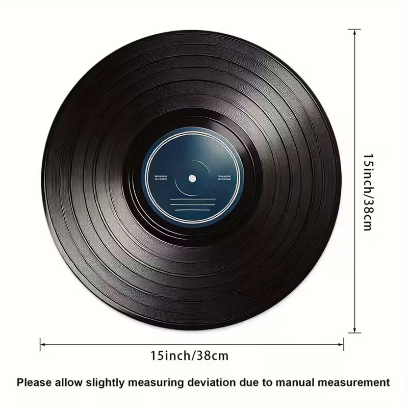 4 stk Blå Vinylplade Runde Bordskåner