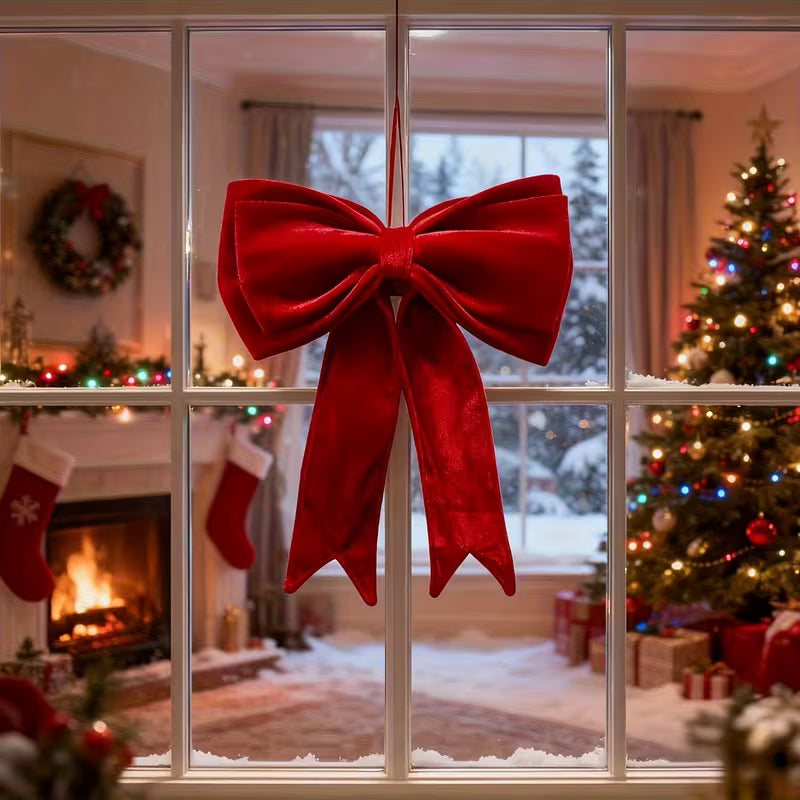 3D Stor Fløjl Vinrød Sløjfe