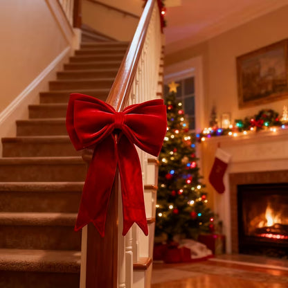 3D Stor Fløjl Vinrød Sløjfe