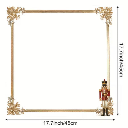 4 stk. julekludservietter, gylden kniplingsnøddeknækker