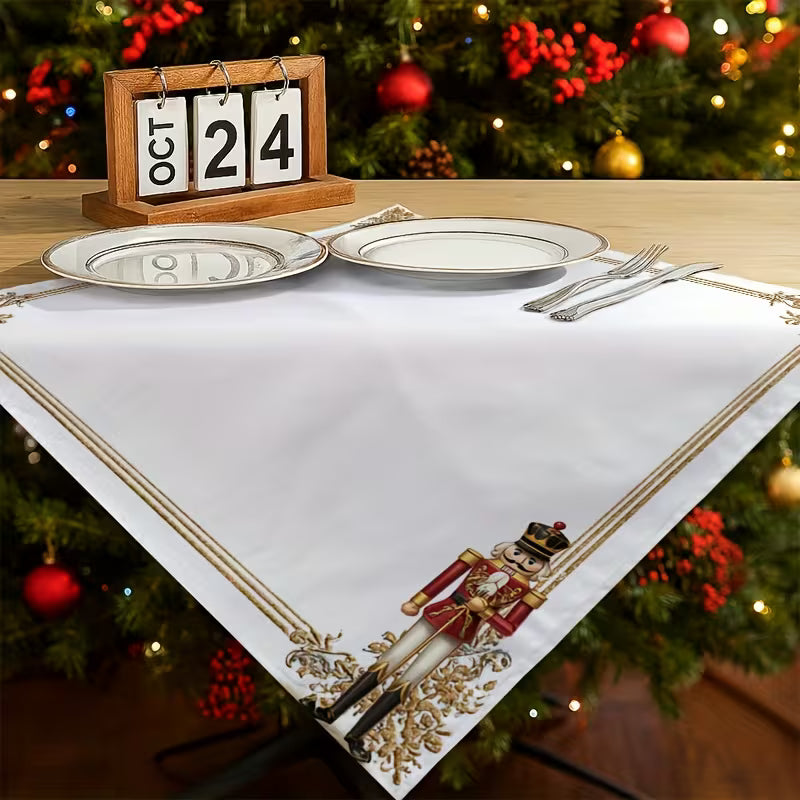 4 stk. julekludservietter, gylden kniplingsnøddeknækker