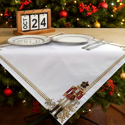 4 stk. julekludservietter, gylden kniplingsnøddeknækker