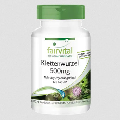 Burrerod Ekstrakt 500 mg, 120 kapsler Kletten Wurzel, Burdoch Root